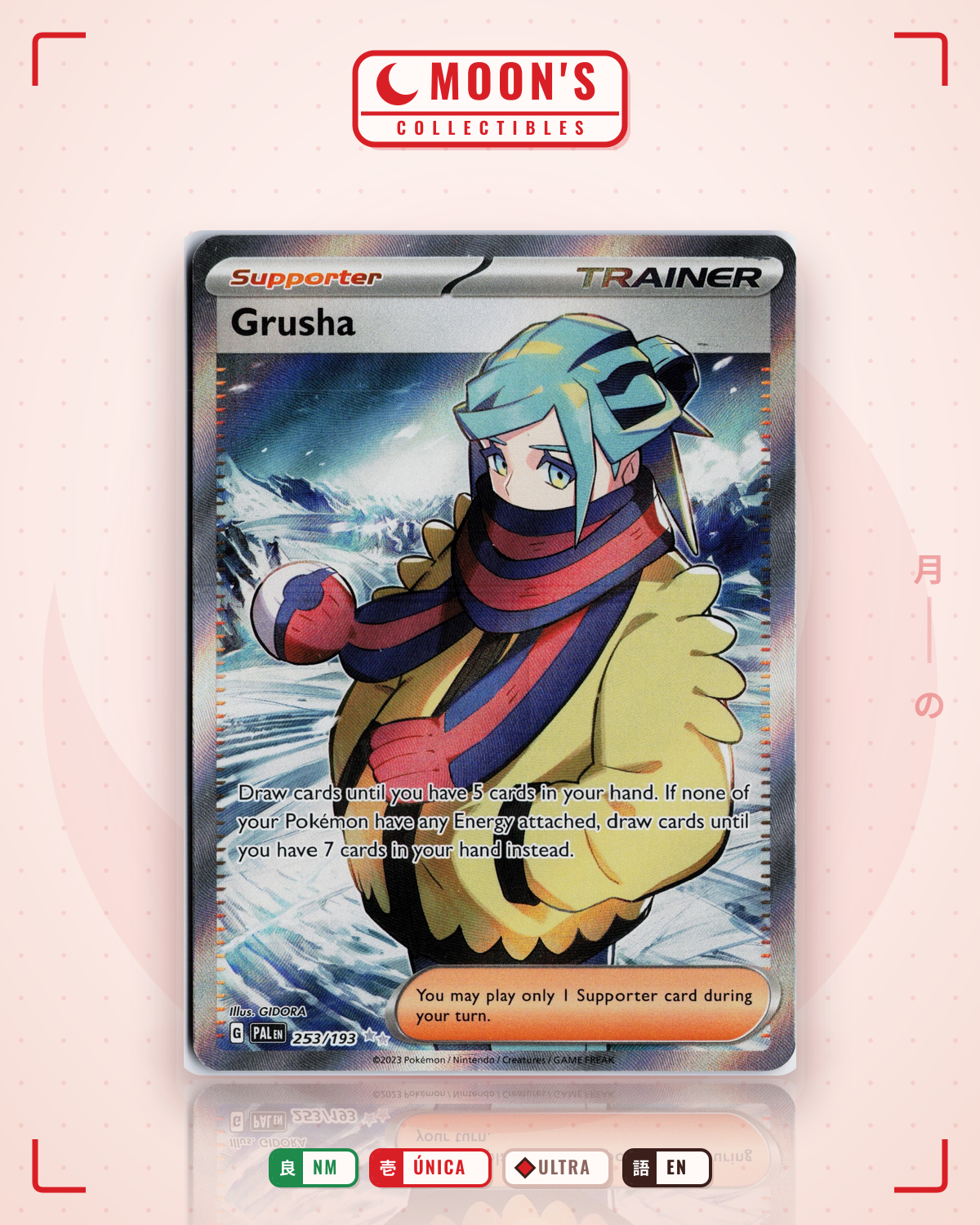 Carta Pokémon Grusha · Paldea Evolved #253/193 (NM) — pieza única en Moon's Collectibles México