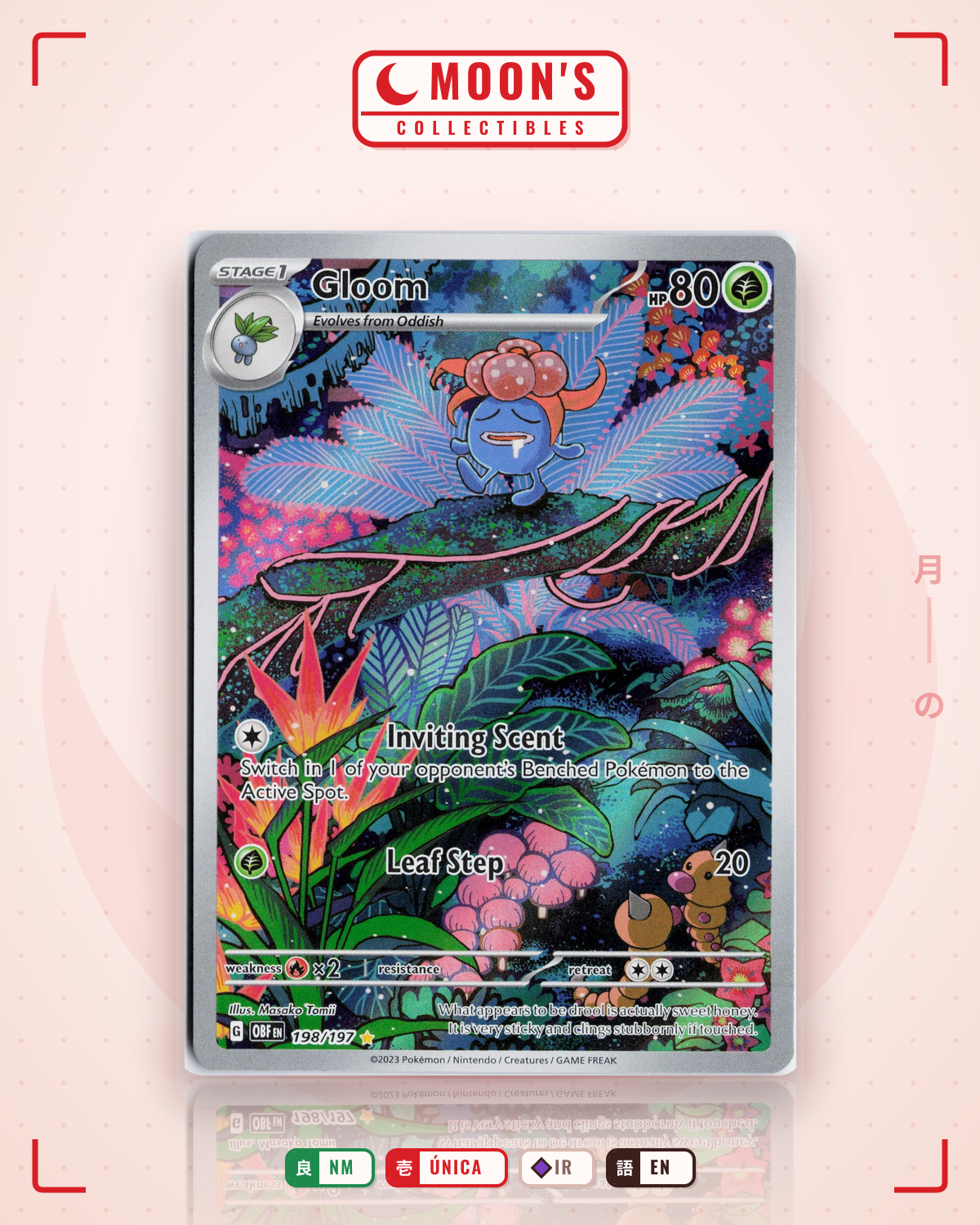 Carta Pokémon Gloom · Obsidian Flames #198/197 (NM) — pieza única en Moon's Collectibles México