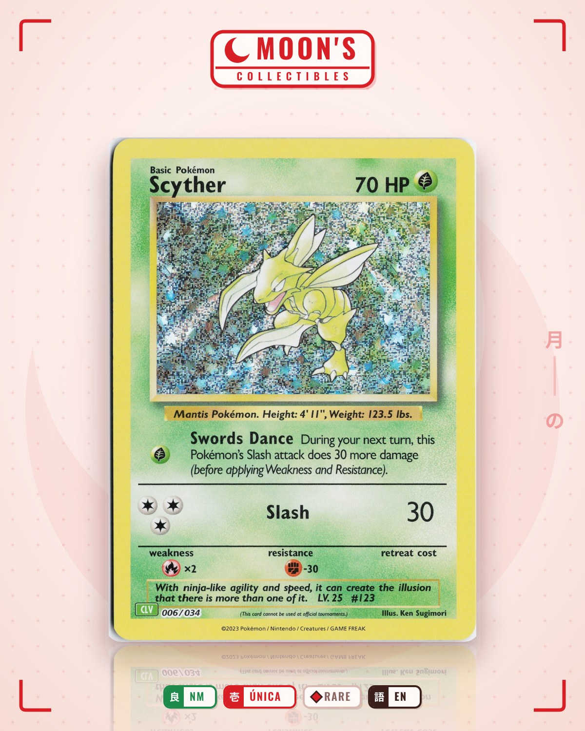 Carta Pokémon Scyther · Pokémon TCG Classic - Venusaur #006/034 (NM) — pieza única en Moon's Collectibles México