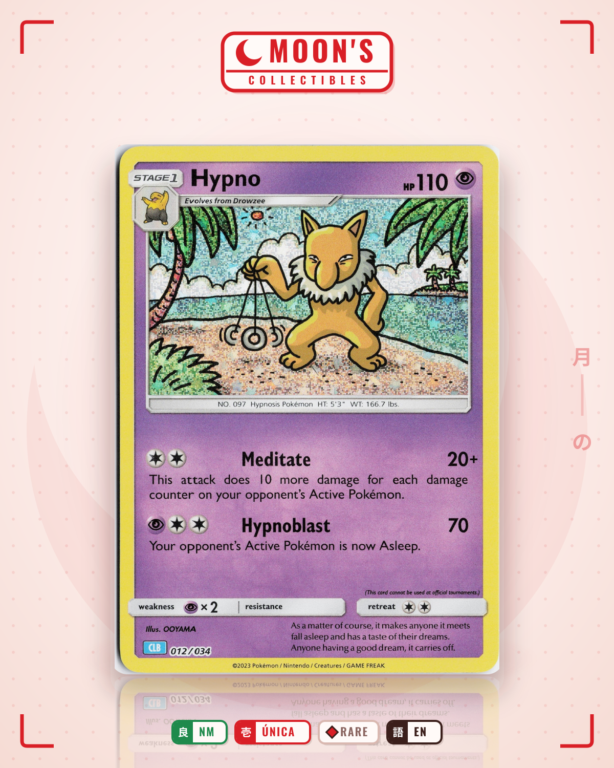 Carta Pokémon Hypno · Pokémon TCG Classic - Blastoise #012/034 (NM) — pieza única en Moon's Collectibles México