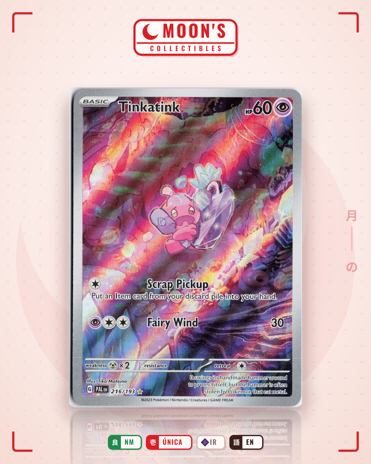 Carta Pokémon Tinkatink · Paldea Evolved #216/193 (NM) — pieza única en Moon's Collectibles México