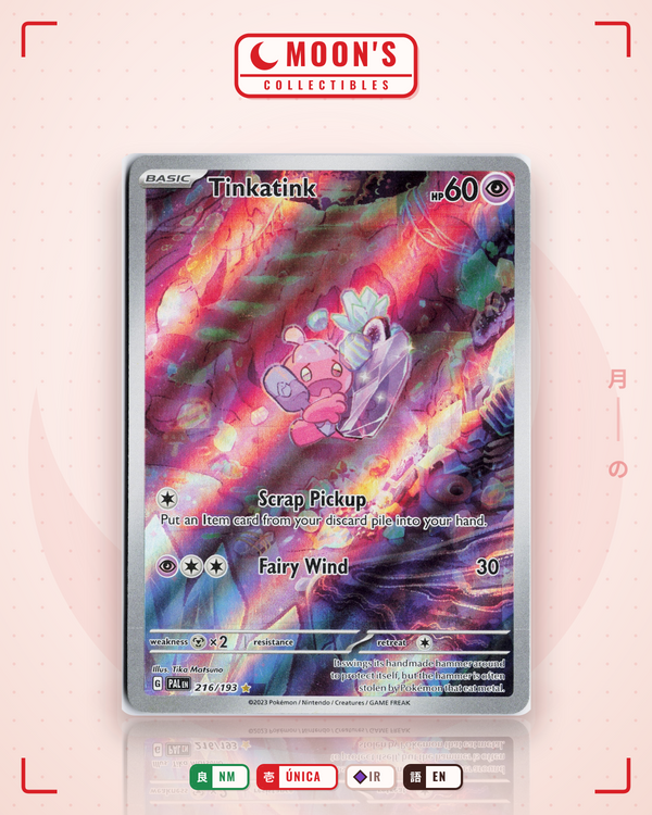 Carta Pokémon Tinkatink · Paldea Evolved #216/193 (NM) — pieza única en Moon's Collectibles México