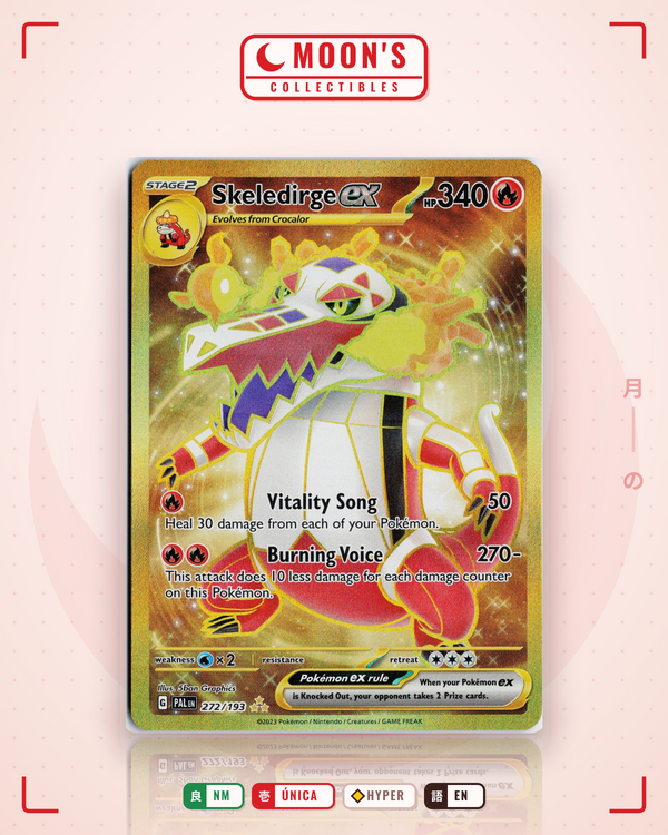 Carta Pokémon Skeledirge ex · Paldea Evolved #272/193 (NM) — pieza única en Moon's Collectibles México