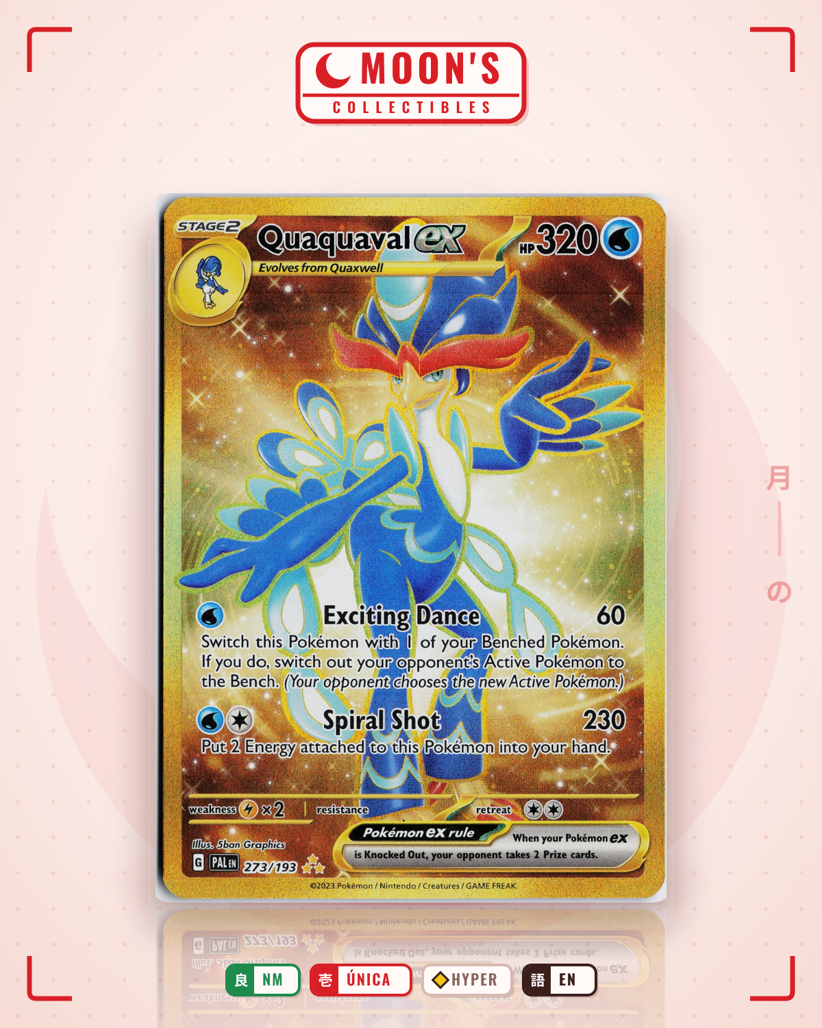 Carta Pokémon Quaquaval ex · Paldea Evolved #273/193 (NM) — pieza única en Moon's Collectibles México