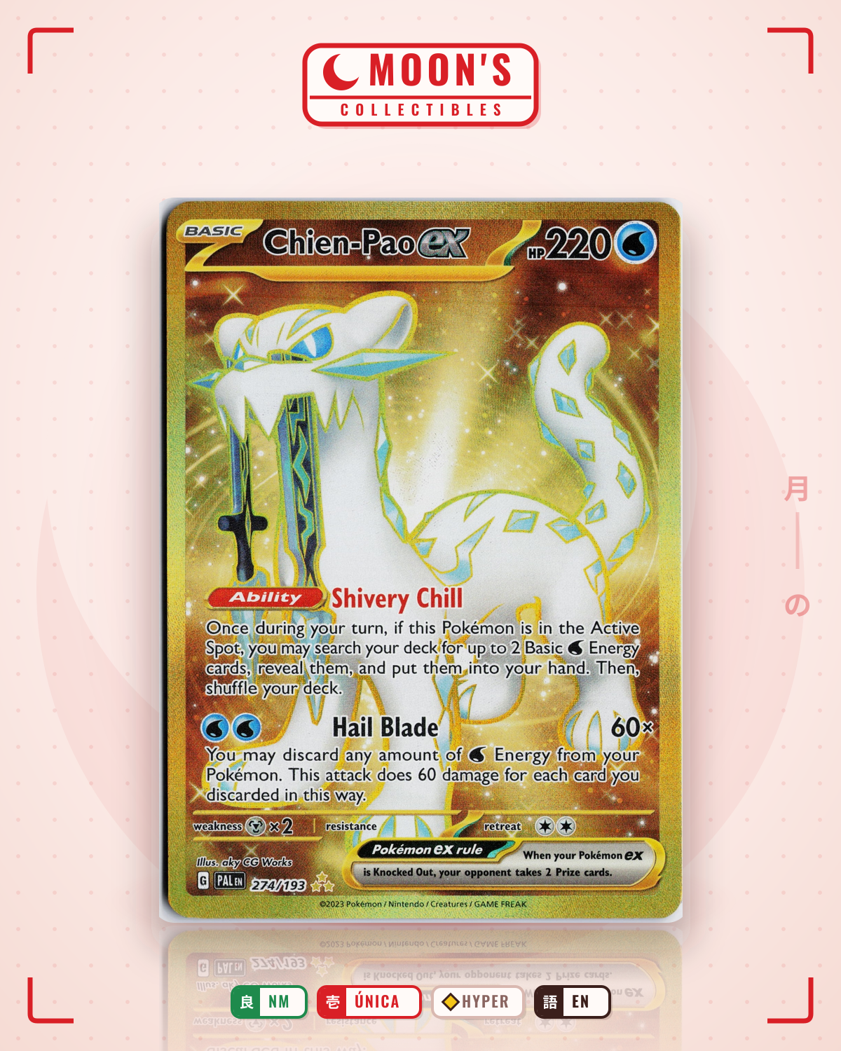 Carta Pokémon Chien-Pao ex · Paldea Evolved #274/193 (NM) — pieza única en Moon's Collectibles México