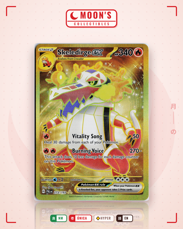 Carta Pokémon Skeledirge ex · Paldea Evolved #272/193 (NM) — pieza única en Moon's Collectibles México