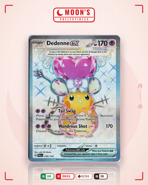 Carta Pokémon Dedenne ex · Paldea Evolved #239/193 (NM) — pieza única en Moon's Collectibles México