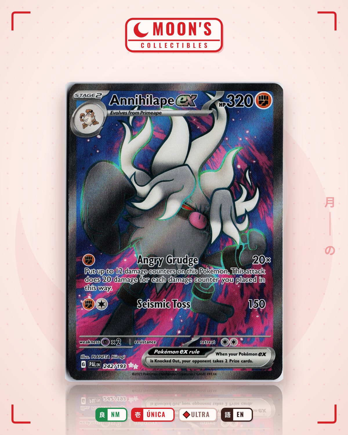 Carta Pokémon Annihilape ex · Paldea Evolved #242/193 (NM) — pieza única en Moon's Collectibles México
