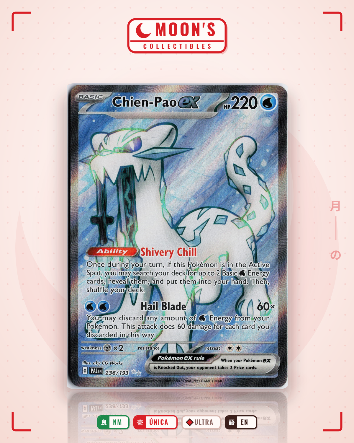 Carta Pokémon Chien-Pao ex · Paldea Evolved #236/193 (NM) — pieza única en Moon's Collectibles México