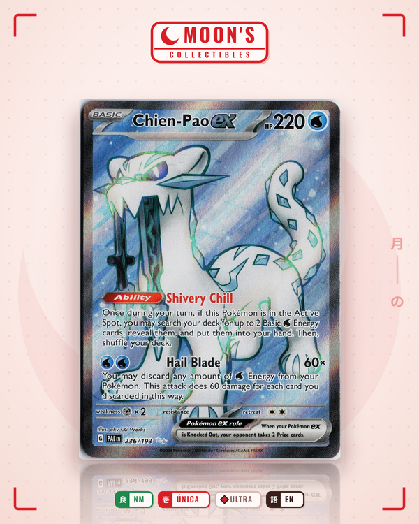 Carta Pokémon Chien-Pao ex · Paldea Evolved #236/193 (NM) — pieza única en Moon's Collectibles México