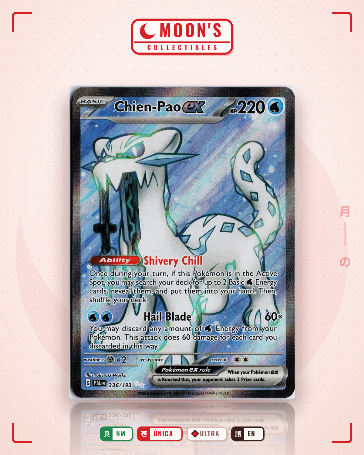 Carta Pokémon Chien-Pao ex · Paldea Evolved #236/193 (NM) — pieza única en Moon's Collectibles México