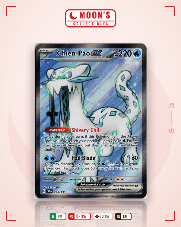 Carta Pokémon Chien-Pao ex · Paldea Evolved #236/193 (NM) — pieza única en Moon's Collectibles México