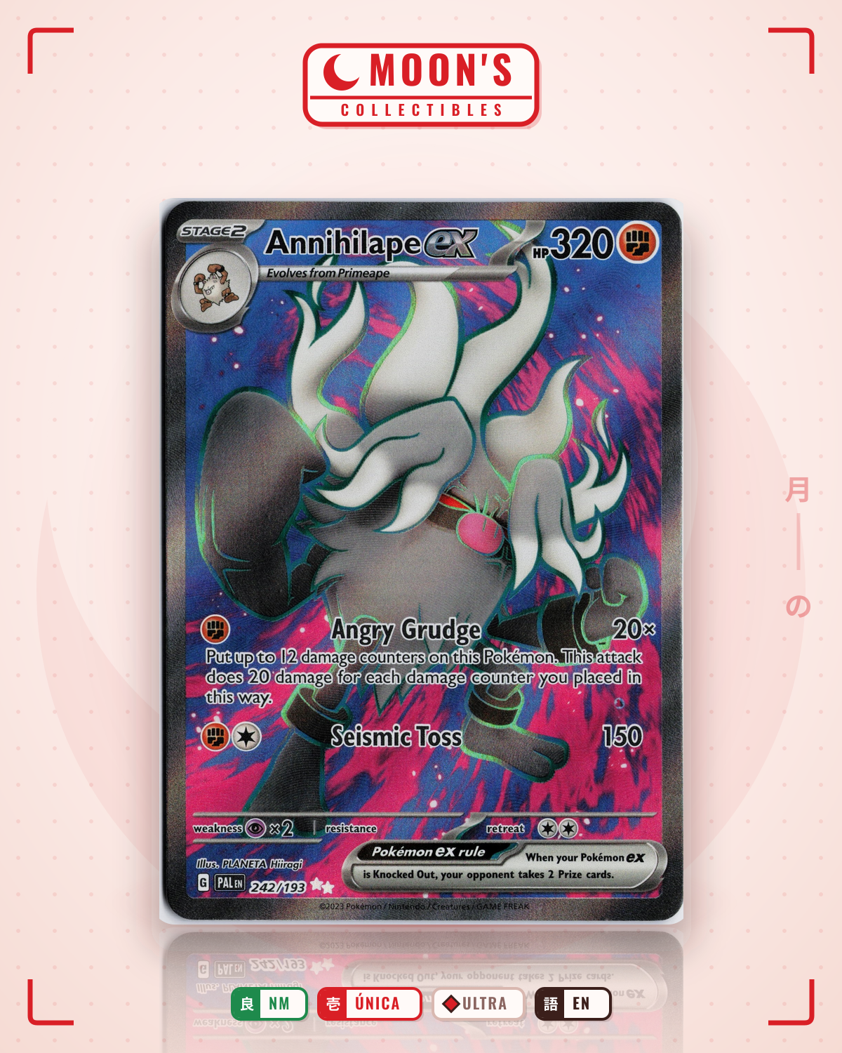 Carta Pokémon Annihilape ex · Paldea Evolved #242/193 (NM) — pieza única en Moon's Collectibles México