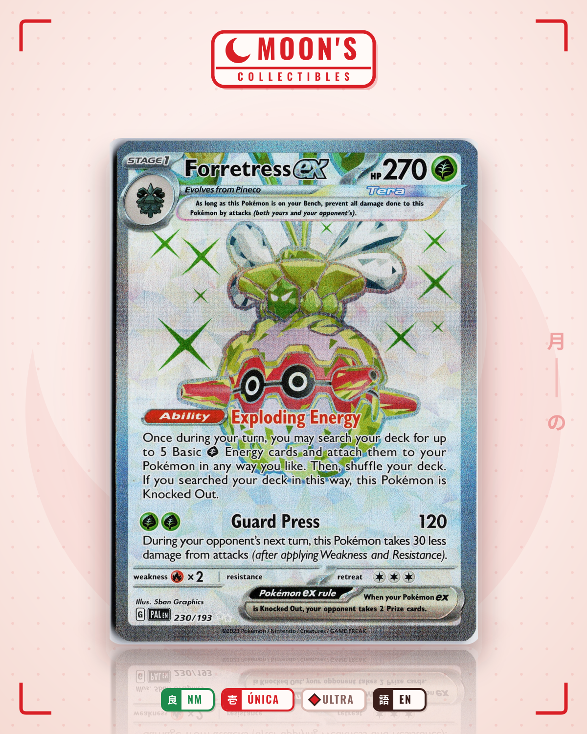 Carta Pokémon Forretress ex · Paldea Evolved #230/193 (NM) — pieza única en Moon's Collectibles México