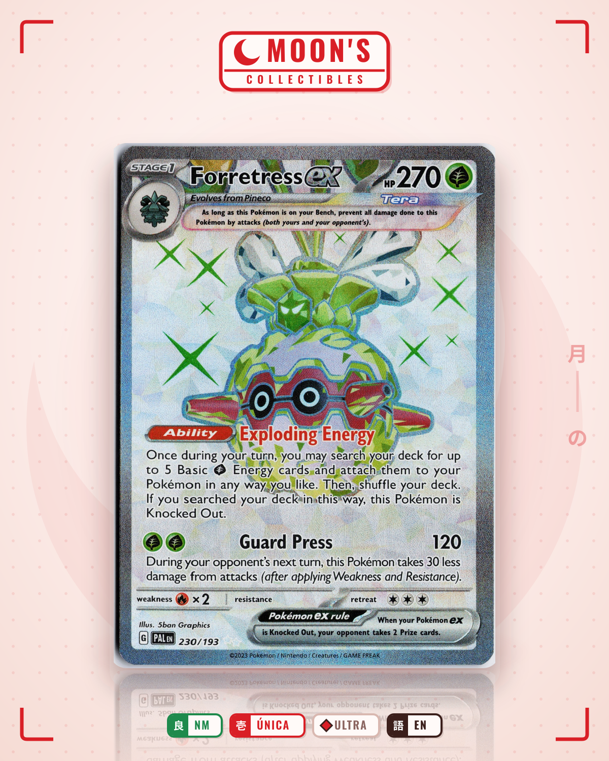 Carta Pokémon Forretress ex · Paldea Evolved #230/193 (NM) — pieza única en Moon's Collectibles México