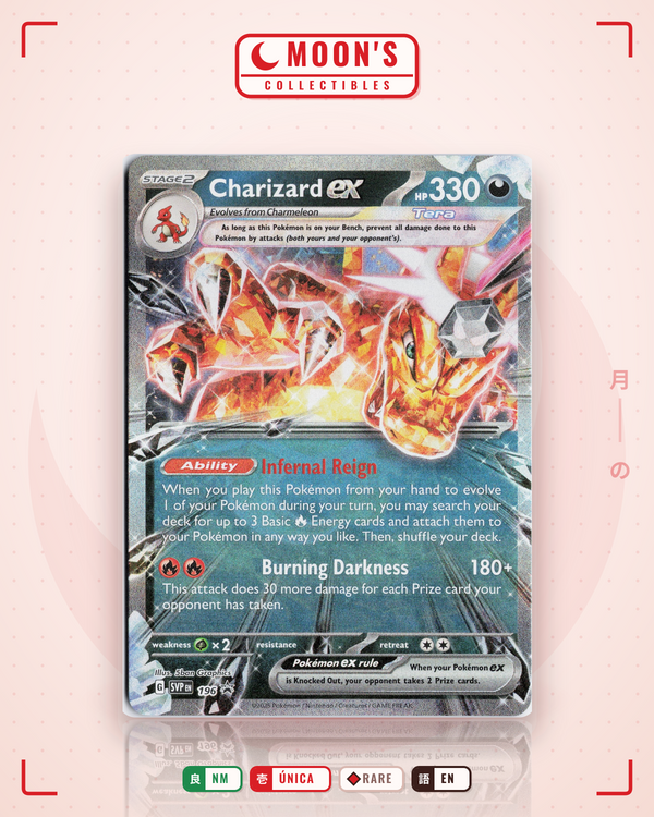 Carta Pokémon Charizard ex · Scarlet & Violet Black Star Promos #196 (NM) — pieza única en Moon's Collectibles México