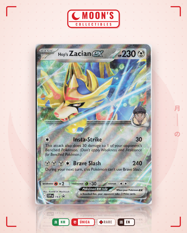 Carta Pokémon Hop's Zacian ex · Scarlet & Violet Black Star Promos #193 (NM) — pieza única en Moon's Collectibles México