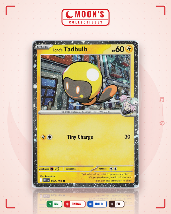 Carta Pokémon Iono's Tadbulb · Journey Together #052/159 (NM) — pieza única en Moon's Collectibles México