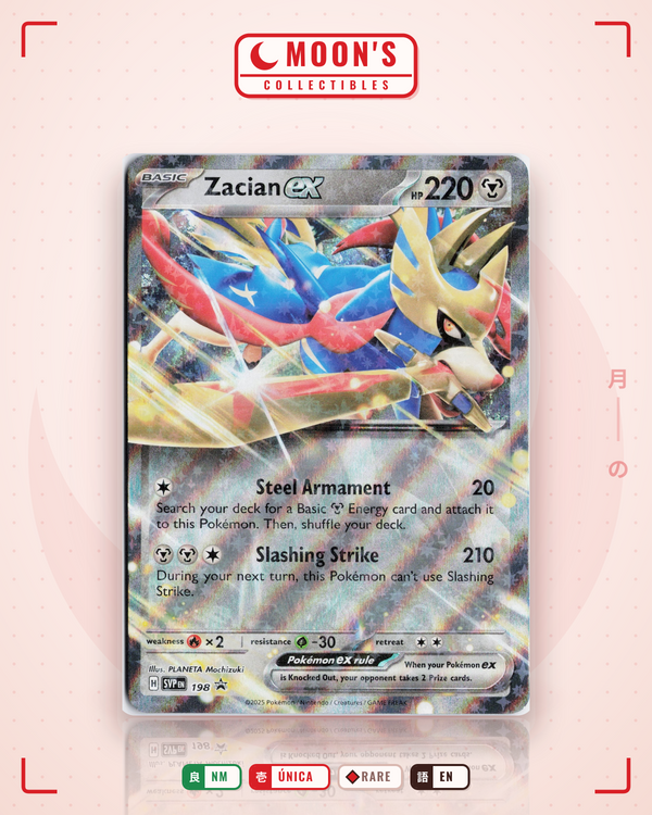 Carta Pokémon Zacian ex · Scarlet & Violet Black Star Promos #198 (NM) — pieza única en Moon's Collectibles México