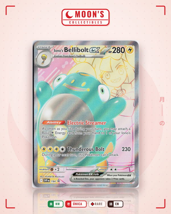 Carta Pokémon Iono's Bellibolt ex · Scarlet & Violet Black Star Promos #194 (NM) — pieza única en Moon's Collectibles México