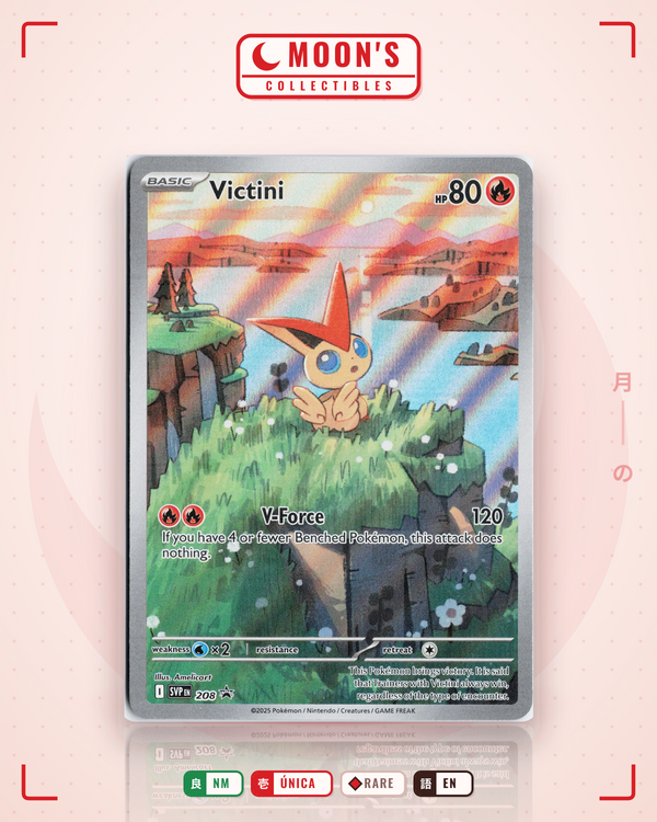 Carta Pokémon Victini · Scarlet & Violet Black Star Promos #208 (NM) — pieza única en Moon's Collectibles México