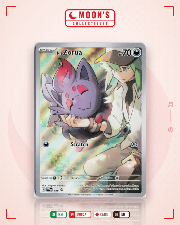 Carta Pokémon N's Zorua · Scarlet & Violet Black Star Promos #189 (NM) — pieza única en Moon's Collectibles México