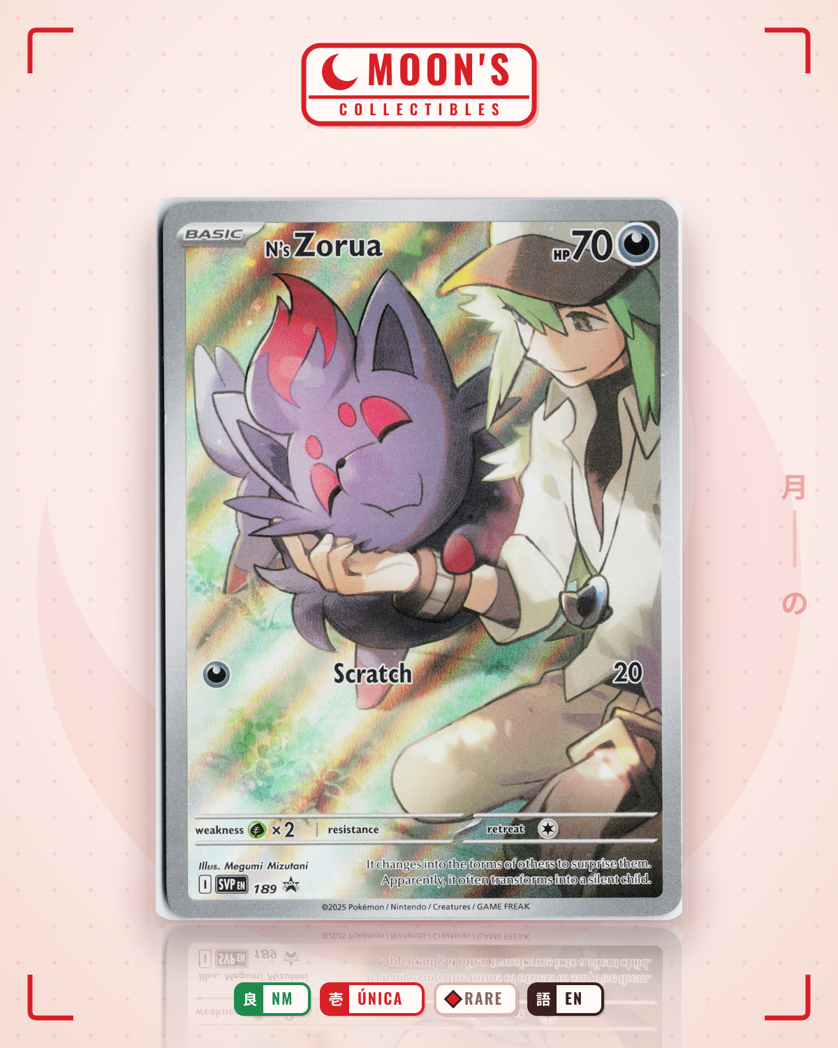 Carta Pokémon N's Zorua · Scarlet & Violet Black Star Promos #189 (NM) — pieza única en Moon's Collectibles México