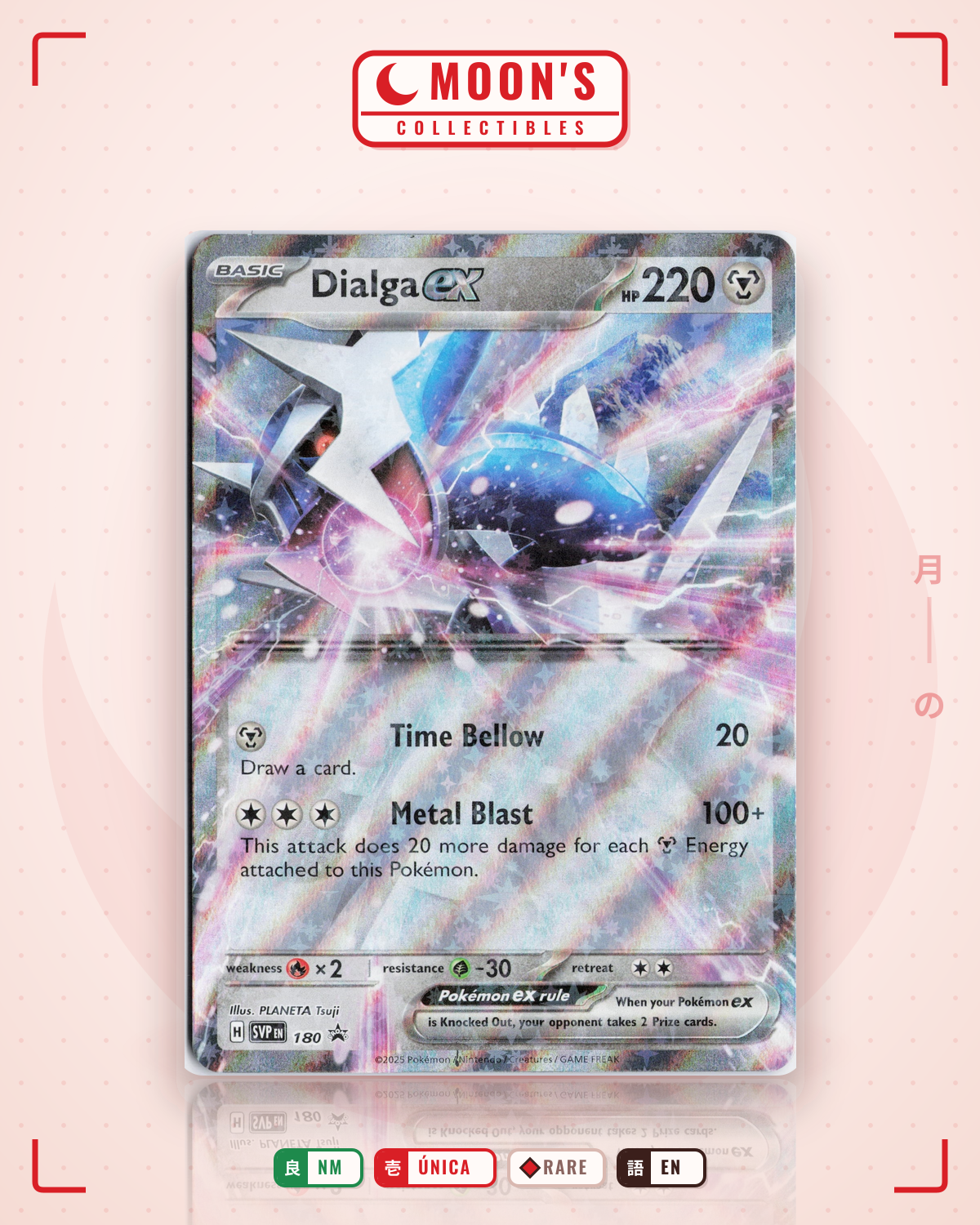 Carta Pokémon Dialga ex · Scarlet & Violet Black Star Promos #180 (NM) — pieza única en Moon's Collectibles México