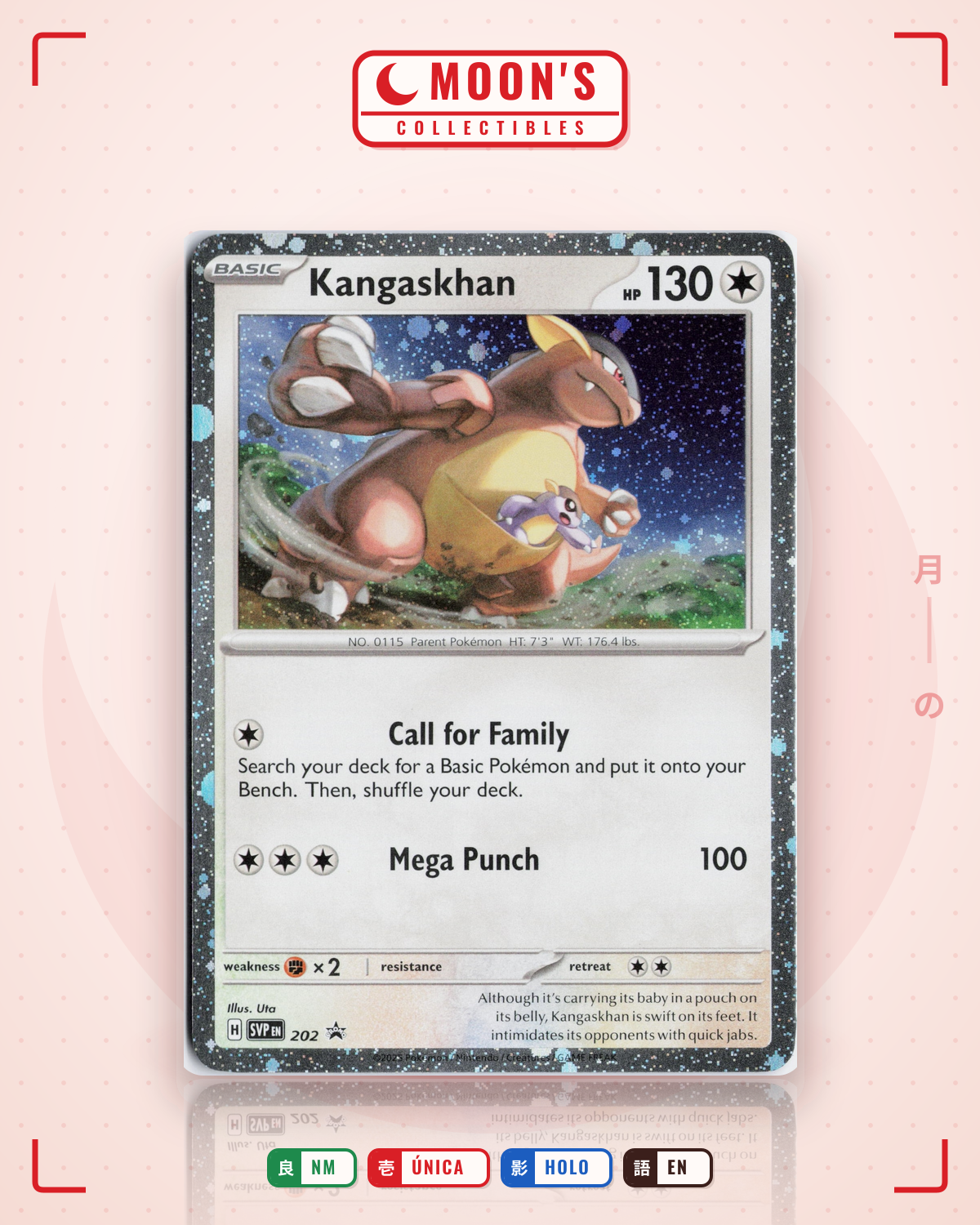 Carta Pokémon Kangaskhan · Scarlet & Violet Black Star Promos #202 (NM) — pieza única en Moon's Collectibles México