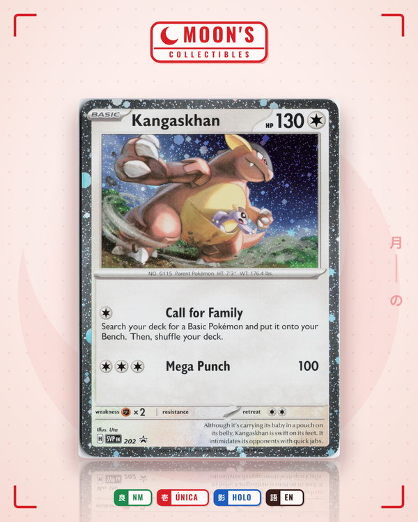 Carta Pokémon Kangaskhan · Scarlet & Violet Black Star Promos #202 (NM) — pieza única en Moon's Collectibles México