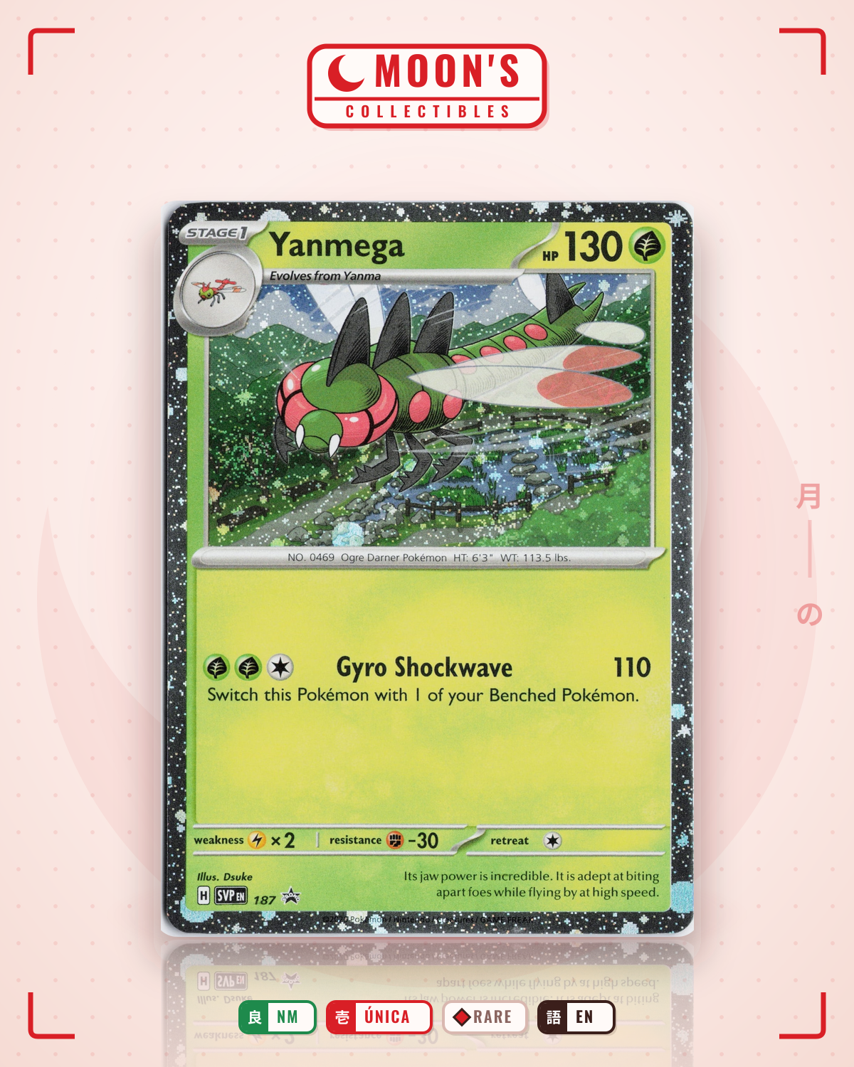 Carta Pokémon Yanmega · Scarlet & Violet Black Star Promos #187 (NM) — pieza única en Moon's Collectibles México