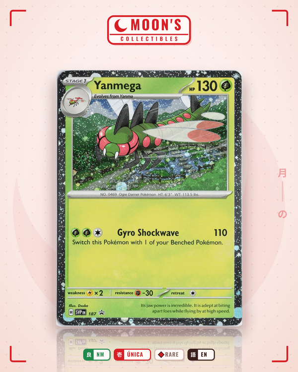 Carta Pokémon Yanmega · Scarlet & Violet Black Star Promos #187 (NM) — pieza única en Moon's Collectibles México