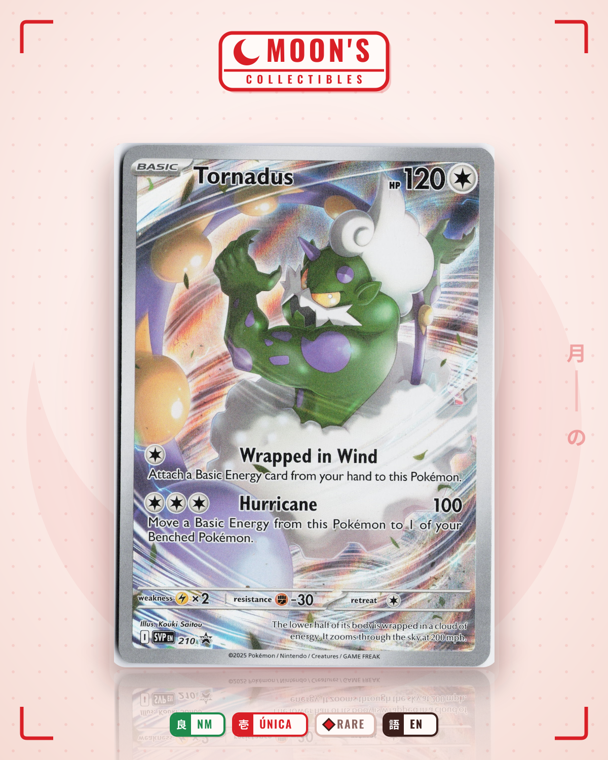 Carta Pokémon Tornadus · Scarlet & Violet Black Star Promos #210 (NM) — pieza única en Moon's Collectibles México
