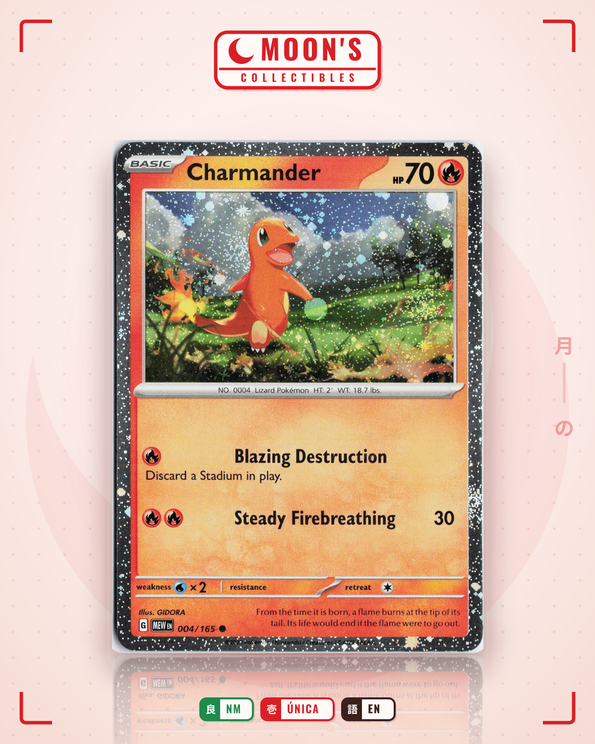 Carta Pokémon Charmander · Paldean Fates #007/091 (NM) — pieza única en Moon's Collectibles México
