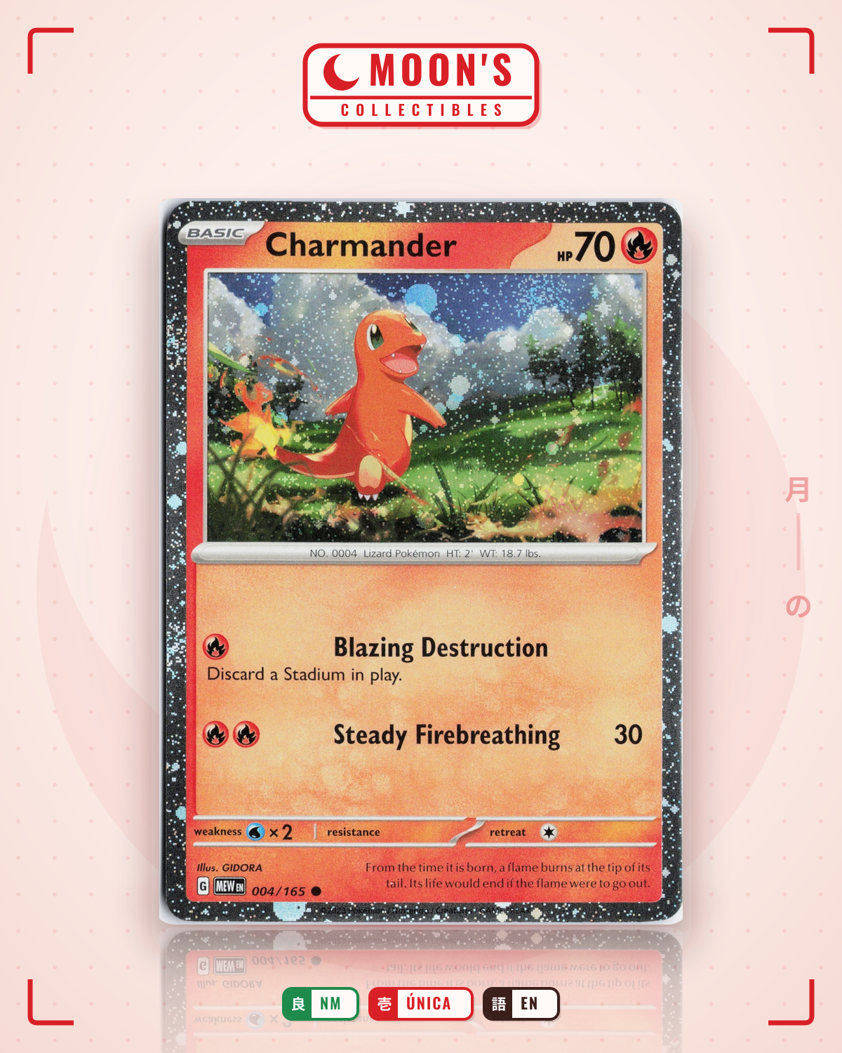 Carta Pokémon Charmander · Paldean Fates #007/091 (NM) — pieza única en Moon's Collectibles México