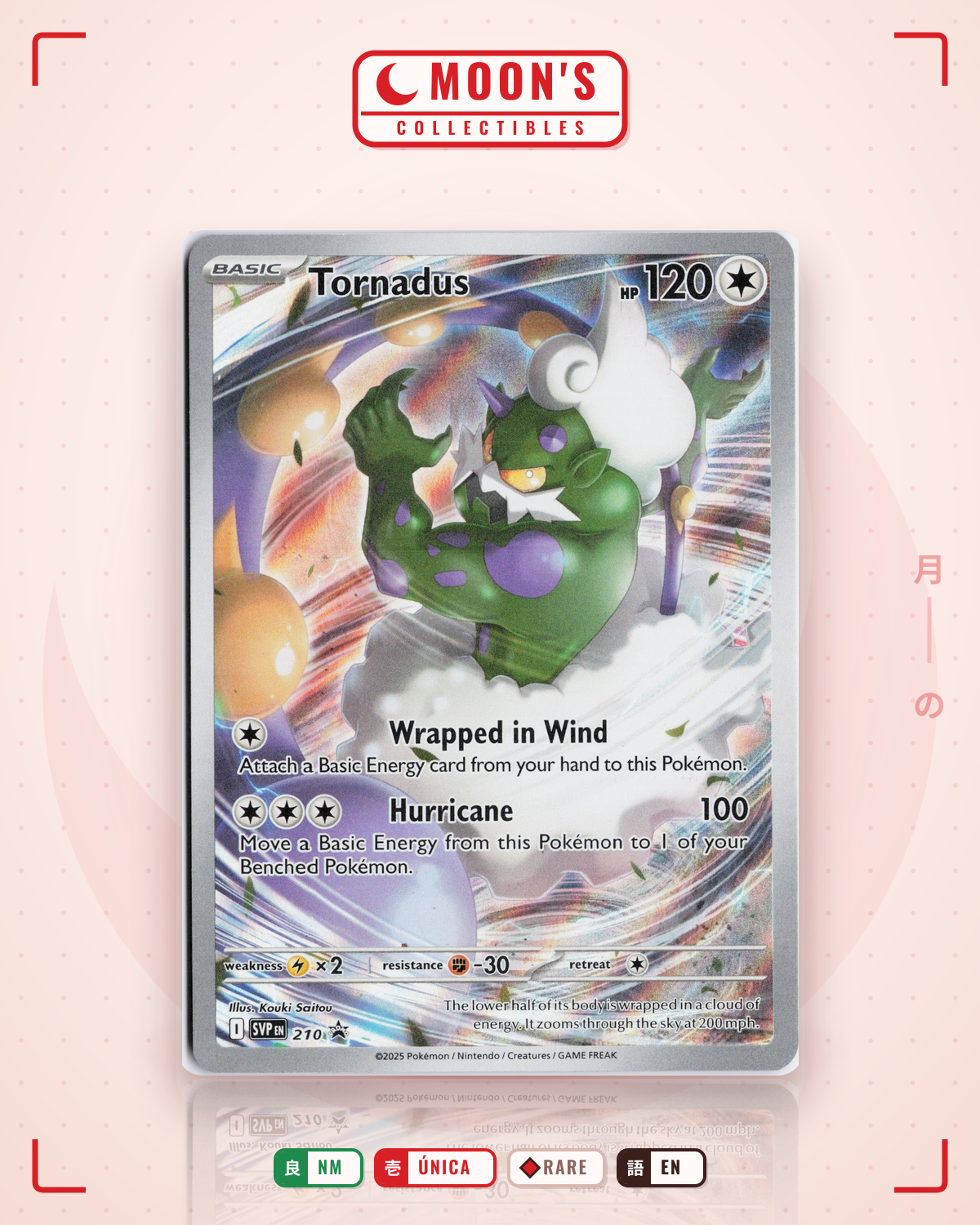 Carta Pokémon Tornadus · Scarlet & Violet Black Star Promos #210 (NM) — pieza única en Moon's Collectibles México