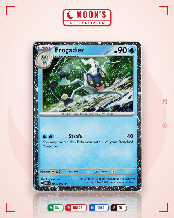 Carta Pokémon Frogadier · Obsidian Flames #057/197 (NM) — pieza única en Moon's Collectibles México