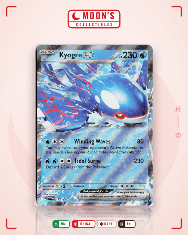 Carta Pokémon Kyogre ex · Scarlet & Violet Black Star Promos #178 (NM) — pieza única en Moon's Collectibles México