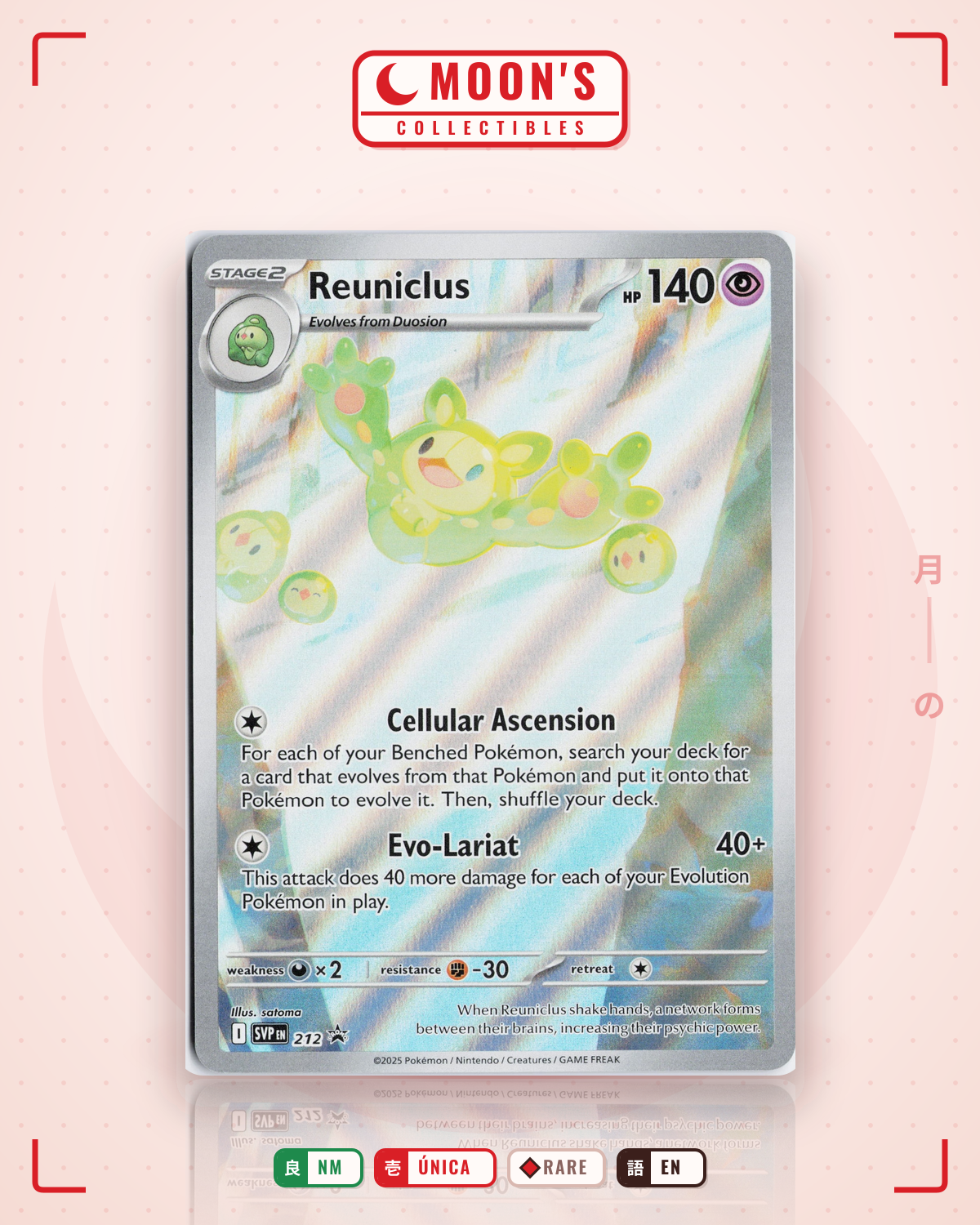 Carta Pokémon Reuniclus · Scarlet & Violet Black Star Promos #212 (NM) — pieza única en Moon's Collectibles México
