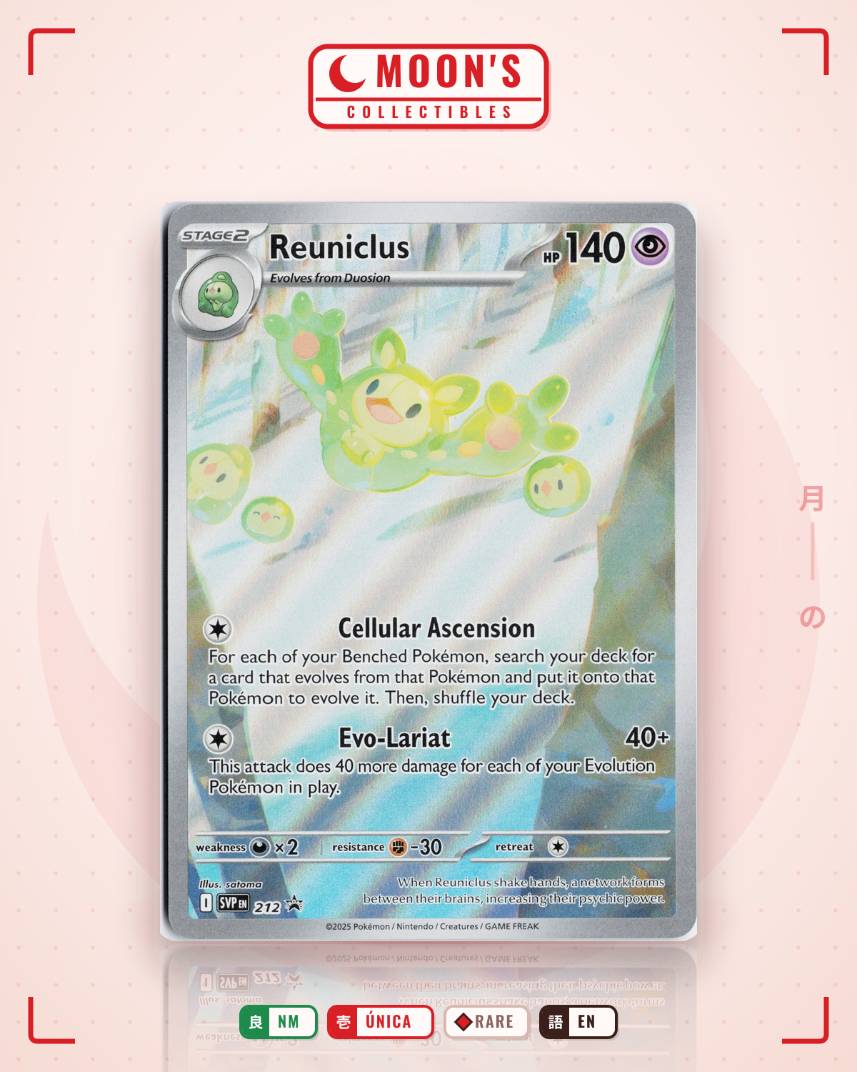 Carta Pokémon Reuniclus · Scarlet & Violet Black Star Promos #212 (NM) — pieza única en Moon's Collectibles México