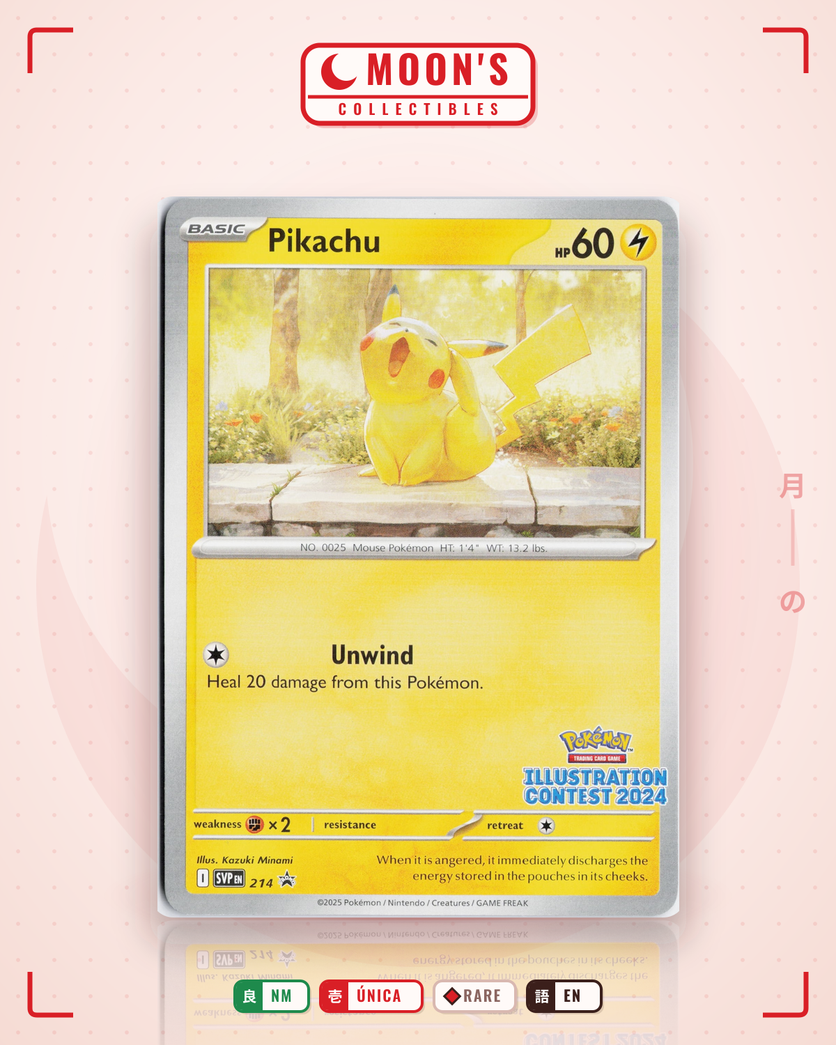 Carta Pokémon Pikachu · Scarlet & Violet Black Star Promos #214 (NM) — pieza única en Moon's Collectibles México