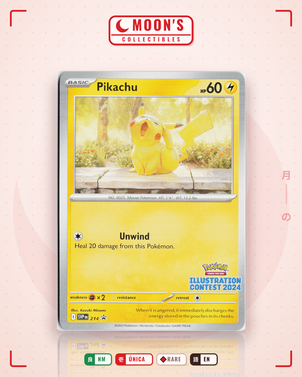 Carta Pokémon Pikachu · Scarlet & Violet Black Star Promos #214 (NM) — pieza única en Moon's Collectibles México