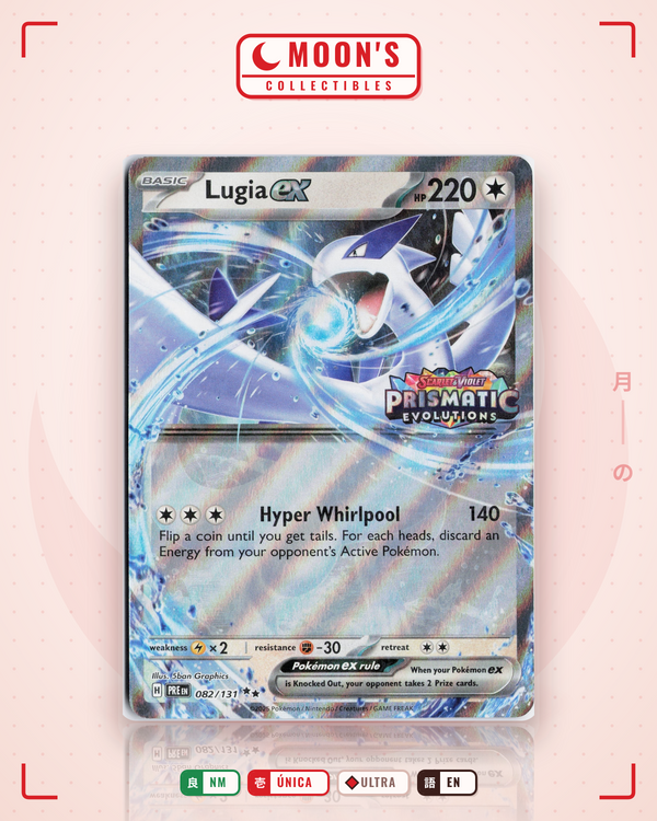 Carta Pokémon Lugia ex · Prismatic Evolutions #082/131 (NM) — pieza única en Moon's Collectibles México