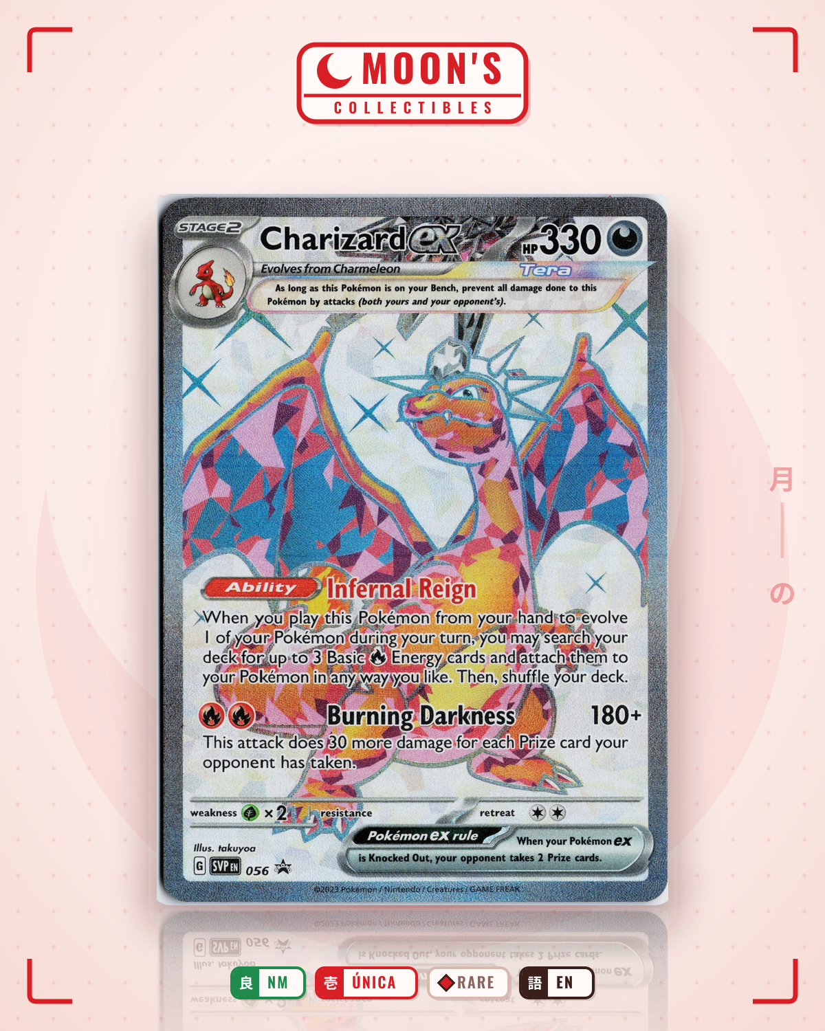 Carta Pokémon Charizard ex · Scarlet & Violet Black Star Promos #056 (NM) — pieza única en Moon's Collectibles México