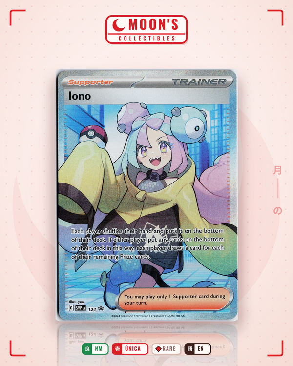Carta Pokémon Iono · Scarlet & Violet Black Star Promos #124 (NM) — pieza única en Moon's Collectibles México