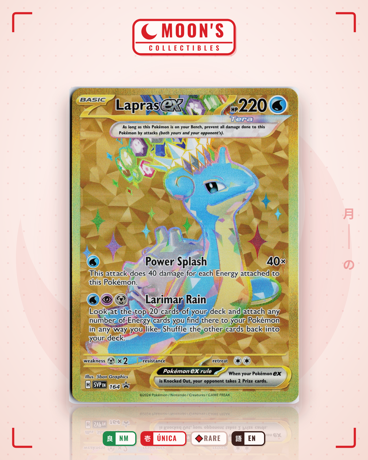 Carta Pokémon Lapras ex · Scarlet & Violet Black Star Promos #164 (NM) — pieza única en Moon's Collectibles México