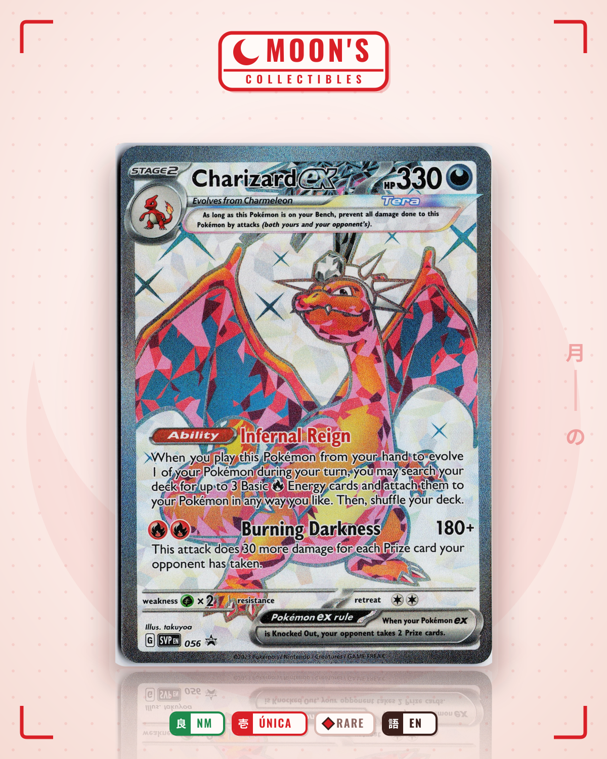 Carta Pokémon Charizard ex · Scarlet & Violet Black Star Promos #056 (NM) — pieza única en Moon's Collectibles México