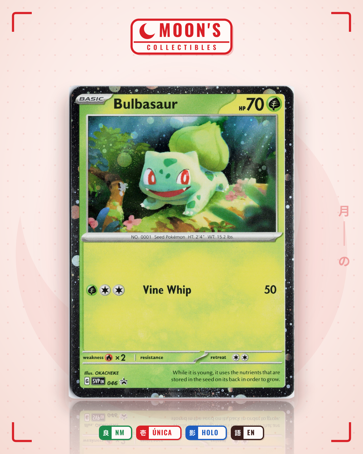 Carta Pokémon Bulbasaur · Scarlet & Violet Black Star Promos #046 (NM) — pieza única en Moon's Collectibles México