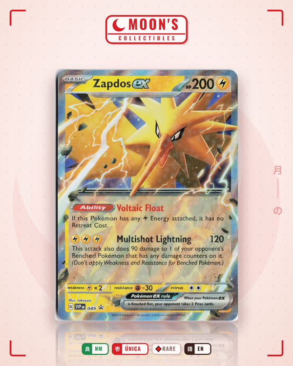 Carta Pokémon Zapdos ex · Scarlet & Violet Black Star Promos #049 (NM) — pieza única en Moon's Collectibles México