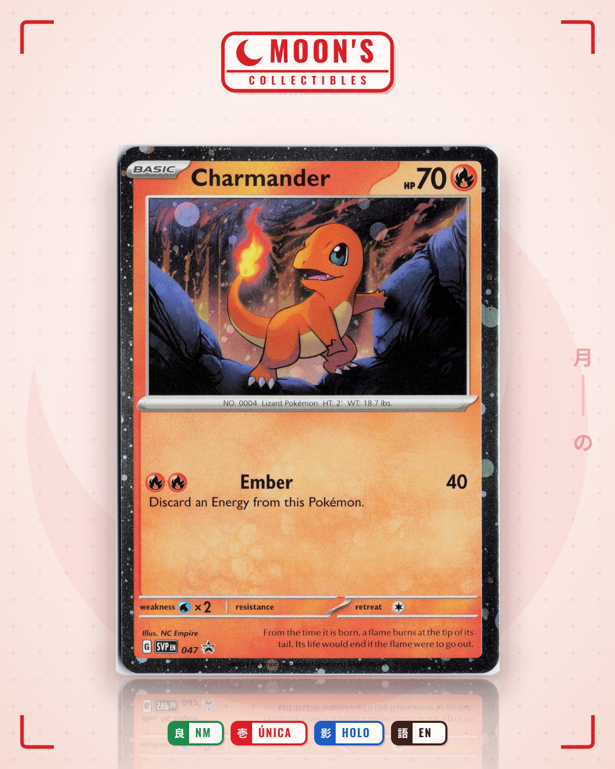 Carta Pokémon Charmander · Scarlet & Violet Black Star Promos #047 (NM) — pieza única en Moon's Collectibles México